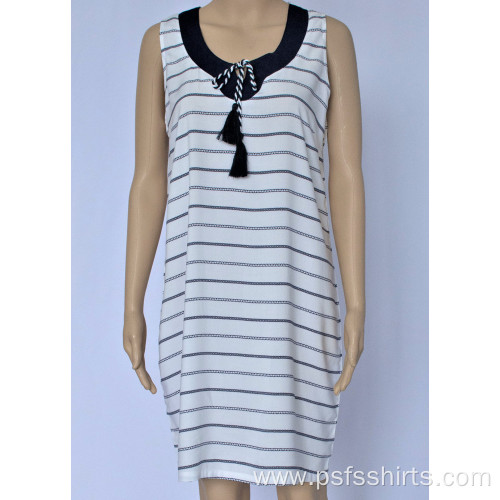 Women Striped Sleeveless Dress